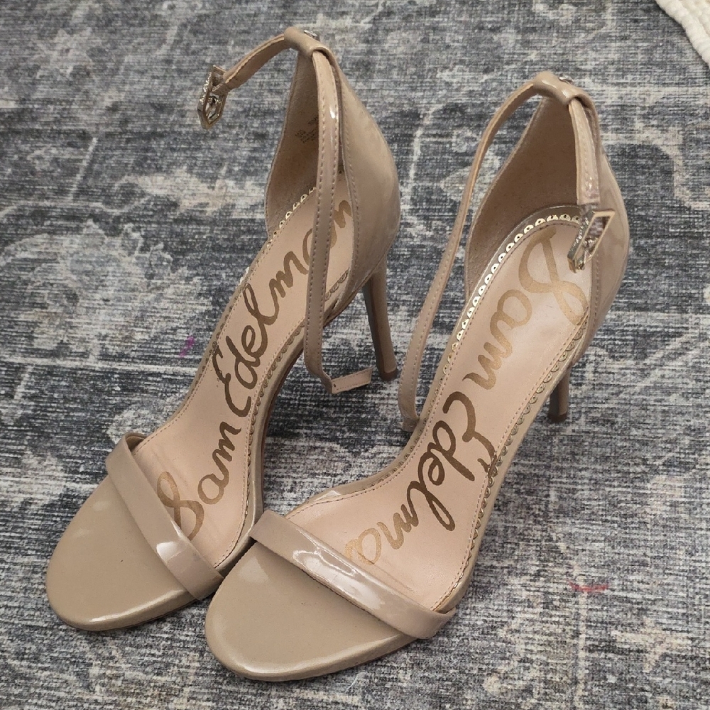 Sam Edelman Nude Patent Heels